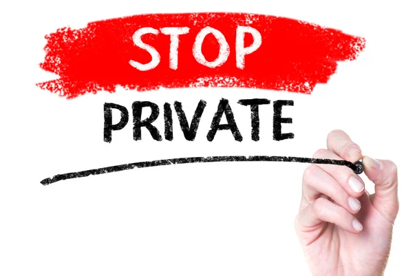 Stop private — Stock Photo, Image