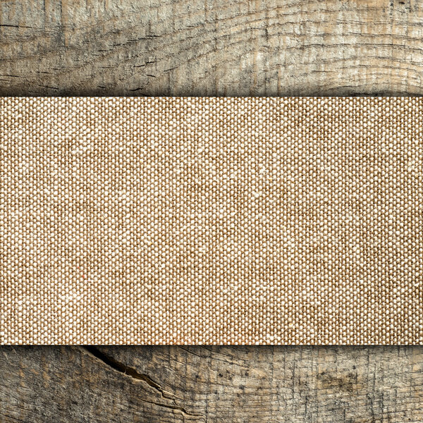 Burlap texture on wooden table
