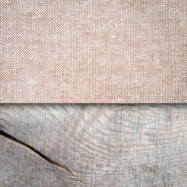 Textura de arpillera sobre mesa de madera —  Fotos de Stock