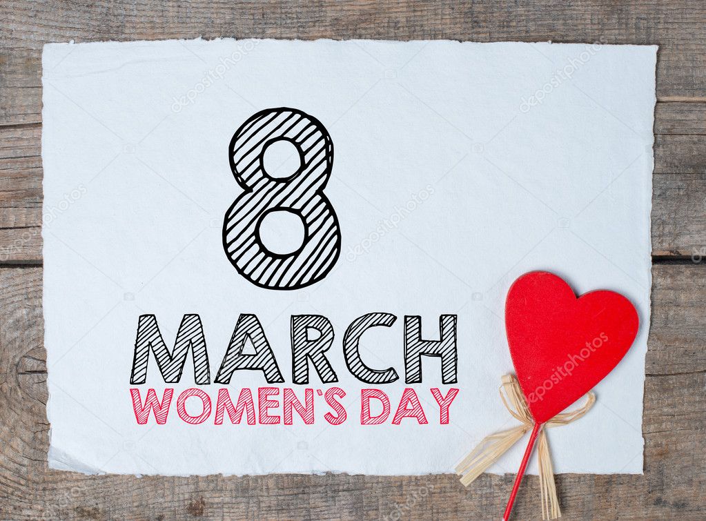 Happy Women's Day text Calligraphy And Typography Background With heart