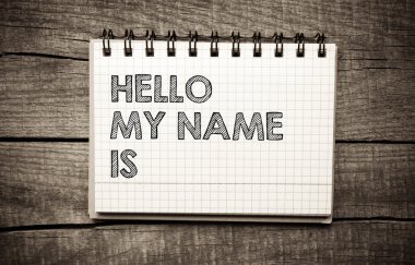 HELLO my name is clipart