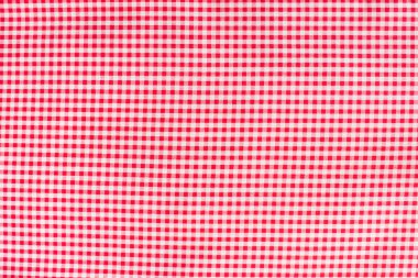 Klasik kırmızı kareli masa örtüsü doku