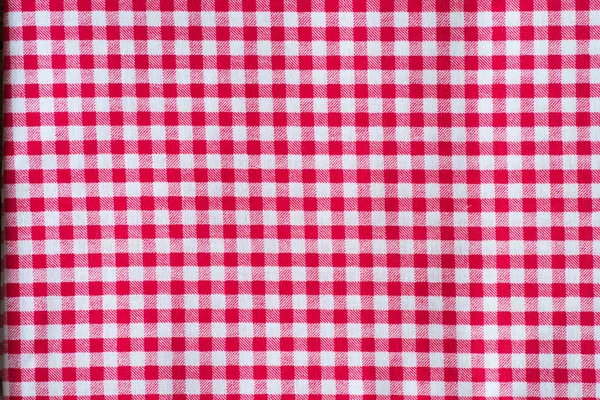 Red classic checkered tablecloth texture — Stock Photo, Image