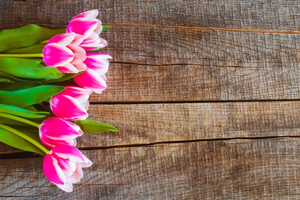 Banch růžové a bílé tulipány — Stock fotografie