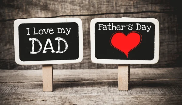 Ruční psaní, že miluji otce a otce den — Stock fotografie