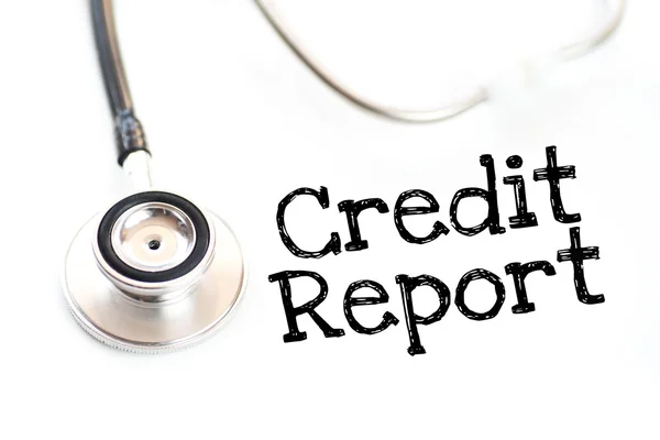 Steteskop ve kredi raporu — Stok fotoğraf