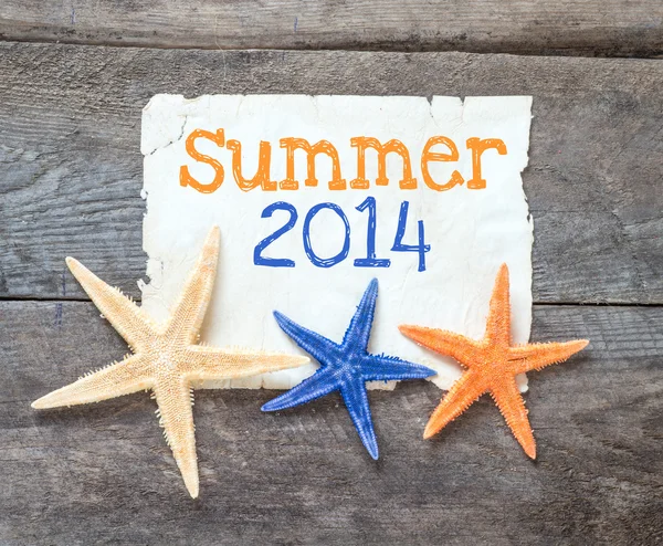 星の魚とカード テキスト夏 2014 — ストック写真