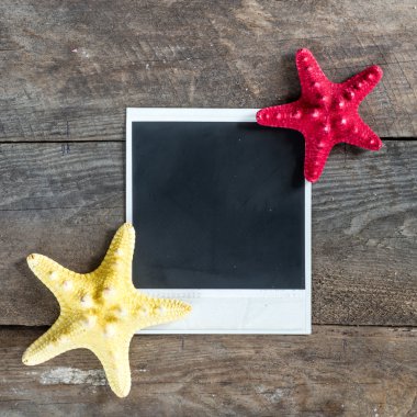 eski fotoğraf ve starfishes