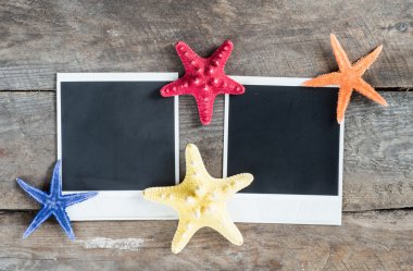 eski fotoğraf ve starfishes