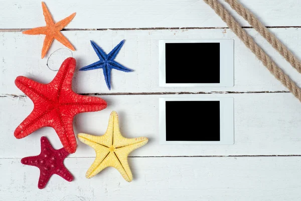 Photos and starfishes — Stock Photo, Image