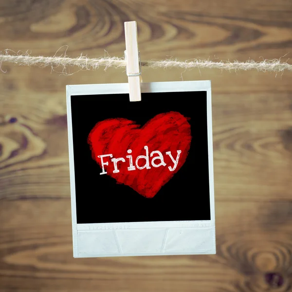 Love Friday on red heart — Stock Photo, Image