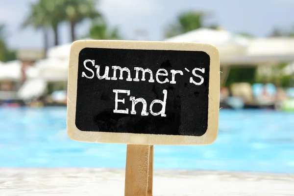 Summer's end handwritten on blackboard — Stock Photo, Image