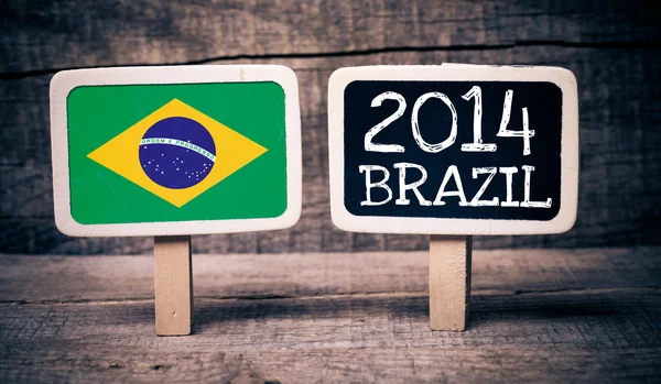 Brazil flag soccer 2014 Winner — Stock Photo, Image