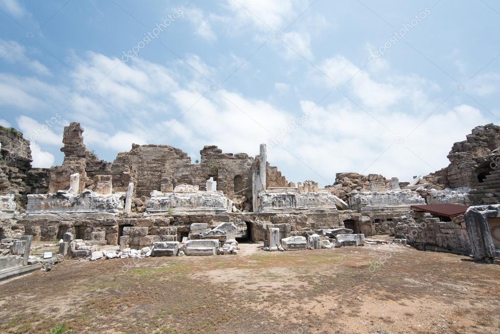 Ruins of ancient city in Side