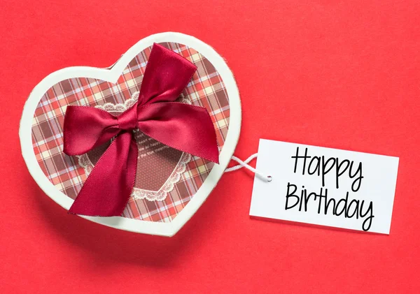 Coffret cadeau et carte avec texte "Joyeux anniversaire " — Photo