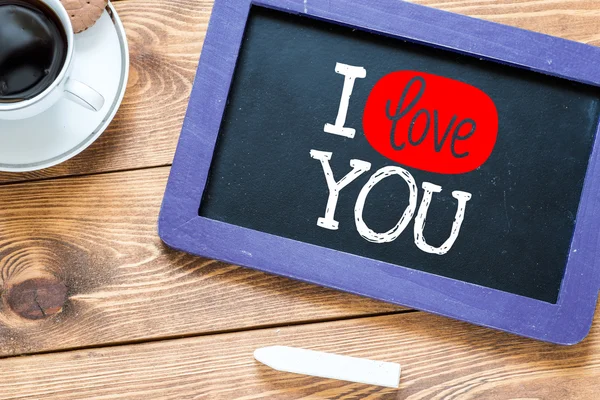 I Love You on blackboard — Stock Photo, Image