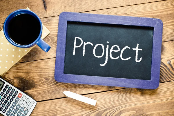 Blackboard with text "Project" — Stock Photo, Image