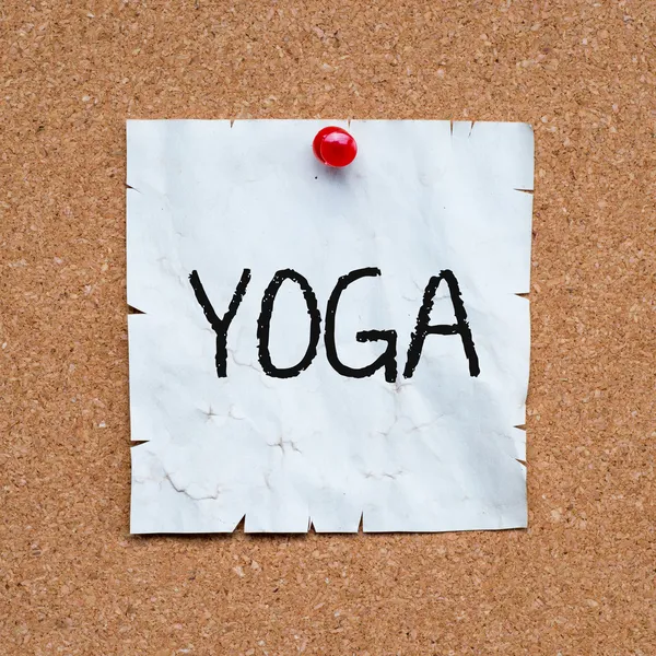 Mot de yoga sur papier collant — Photo