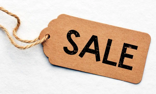Word Sale Tag White Background — Stock Photo, Image