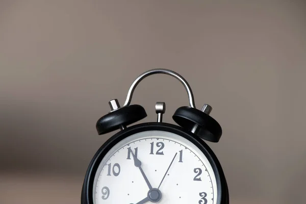 Black Alarm Clock Morning Time — Stock Photo, Image