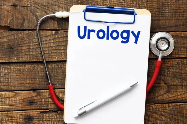 Urology Written Piece Paper Next Stethoscope Concept Medicine — Stock Photo, Image