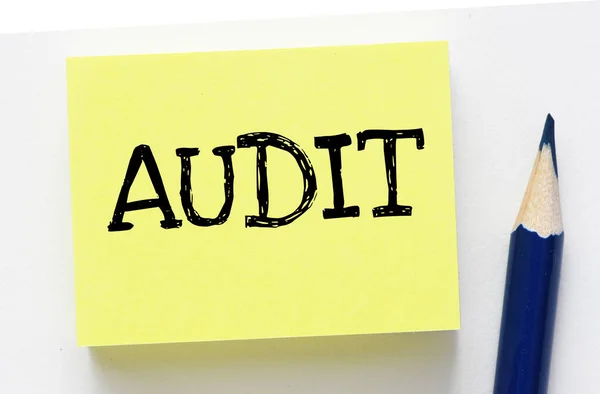 Audit Small Yellow Piece Paper — Stock Photo, Image