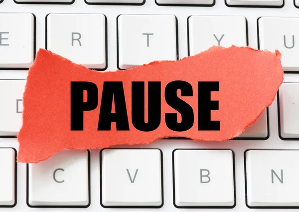 Pause Red Piece Paper — Stock Photo, Image
