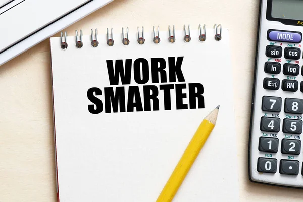 Work Smarter Words Written Office Notebook — Stock Photo, Image