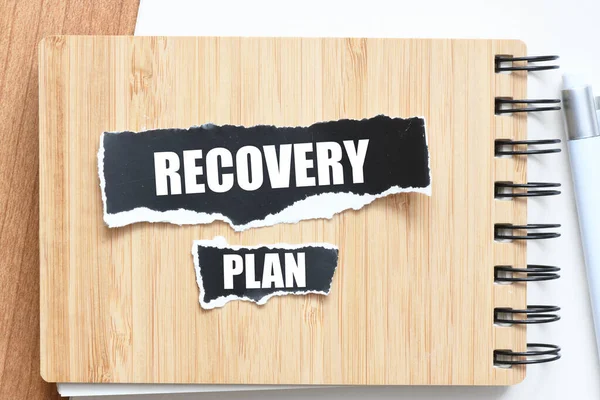 Recovery Plan Woorden Zwarte Vellen Papier — Stockfoto