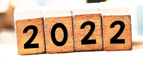 2022 Uspořádáno Dřevěných Písmen — Stock fotografie