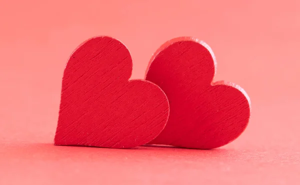 Srdce Tkaniny Růžovém Pozadí Čas Den Milenců Valentýna — Stock fotografie