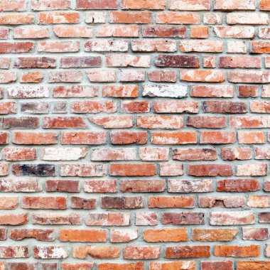 Eski tuğlalardan duvar. Arkaplan ya da doku olarak mükemmel.