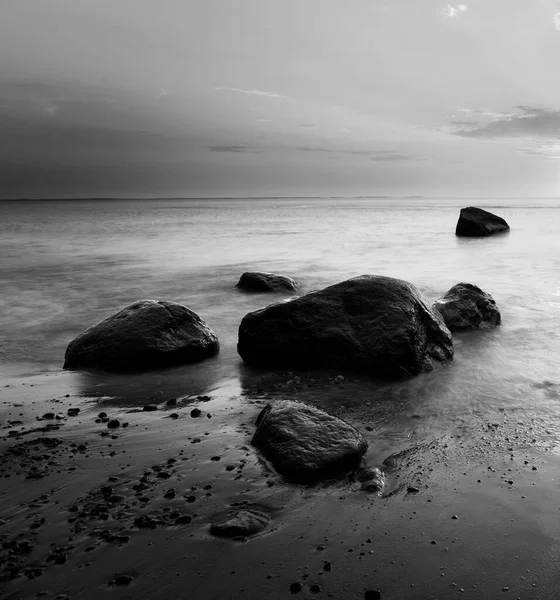 Puesta Sol Junto Mar Naturaleza Naturaleza Paisaje Atardecer —  Fotos de Stock