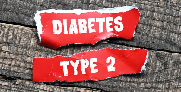 Diabetes Típusú Szó Kis Piros Papírlapokon — Stock Fotó