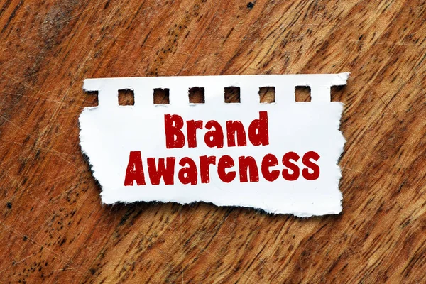 Brand Awareness Scritto Piccolo Pezzo Carta — Foto Stock