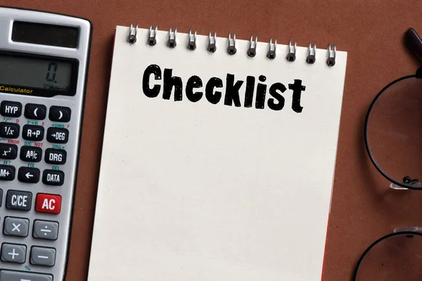 Word Checklist Written Office Notebook — Stock Photo, Image