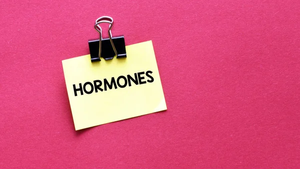 Hormones Küçük Bir Kağıt Üzerinde Kelime — Stok fotoğraf