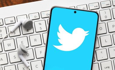 Poznan, Polonya - 02.03.2022: Akıllı telefon ekranında Twitter uygulaması