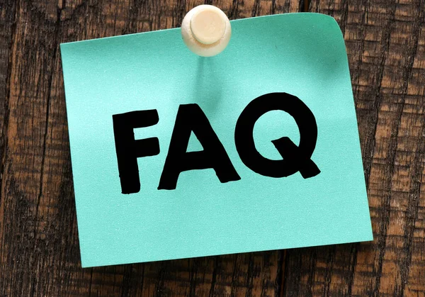 Faq Word Small Piece Paper Wooden Background — Stock Photo, Image