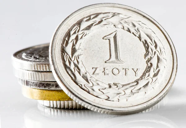 Moneda Zloty Moneda Polonia —  Fotos de Stock