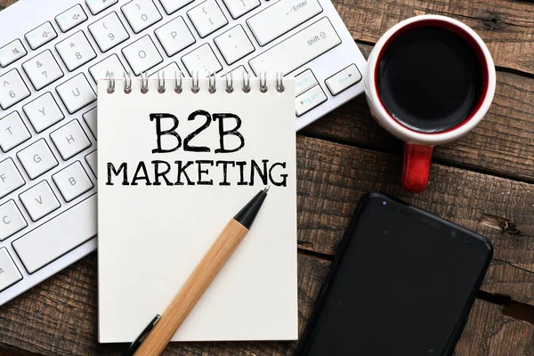 B2B Marketing Words Written Office Notebook — Stock Photo, Image