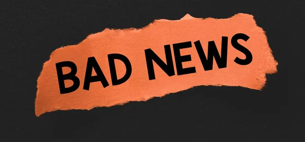 Bad News Parola Scritta Pezzo Carta Rosso — Foto Stock