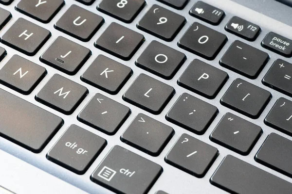 Primer Plano Teclado Del Ordenador Vista Desde Arriba — Foto de Stock