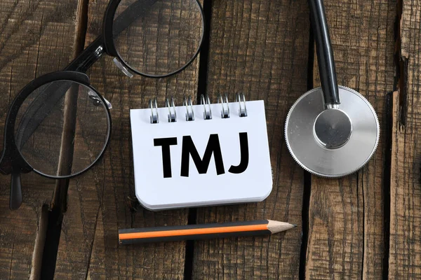 Tmj Temporomandibular Joints Woorden Een Klein Kantoorboekje — Stockfoto