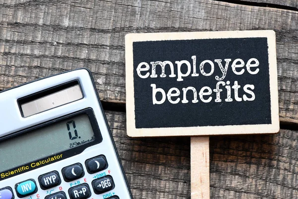 Employee Benefits Written Small Chalk Board Business Concept — Foto de Stock