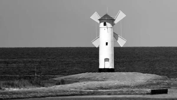 Panoramic Image Seaside Lighthouse Swinoujscie Poland — Stock Photo, Image