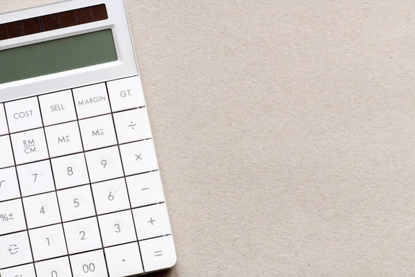 Top View White Calculator Bright Blank Background — Stock Photo, Image