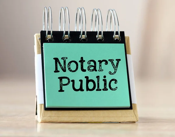 Words Notary Public Notebook Light Background —  Fotos de Stock