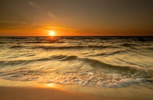 Zonsondergang Aan Zee Natuur Natuur Landschap Bij Zonsondergang — Stockfoto