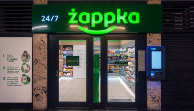 Poznan, Poland - 17.07.2022. Autonomous Zappka store. Shop powered by artificial intelligence. An innovative concept that allows for quick purchases without cashiers, queues and cash.